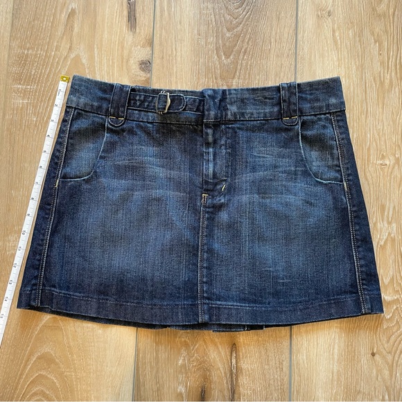 7 For All Man Kind Denim Skirt With Pleated Back - Picture 13 of 16